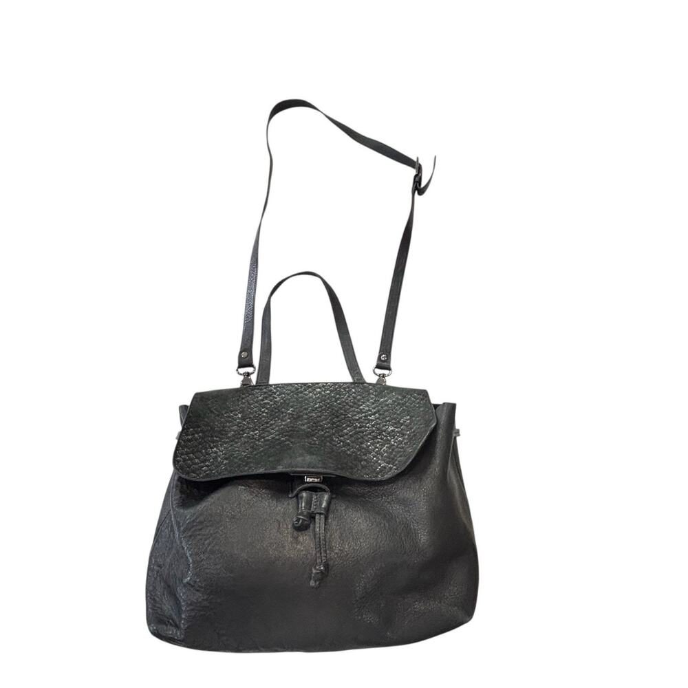 Pietro Alessandro black leather convertible satchel/backpack
